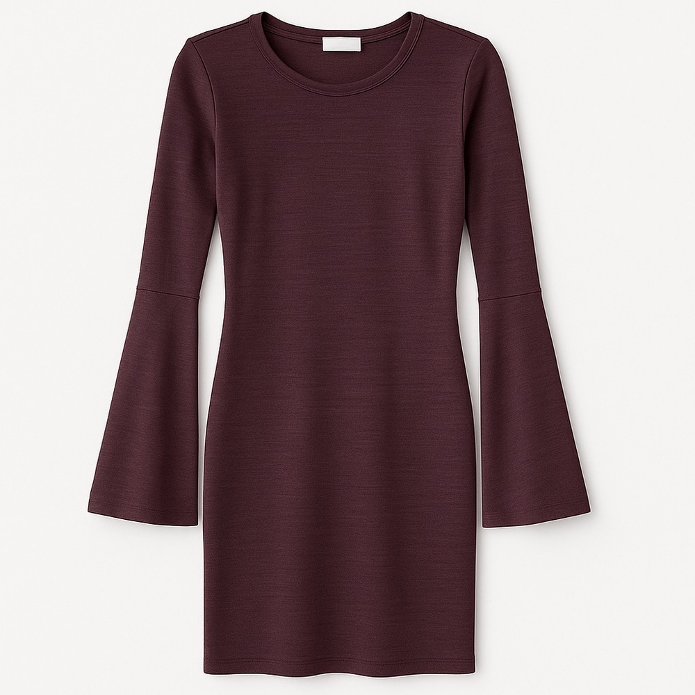 Bell Sleeve Knit Midi Dress
